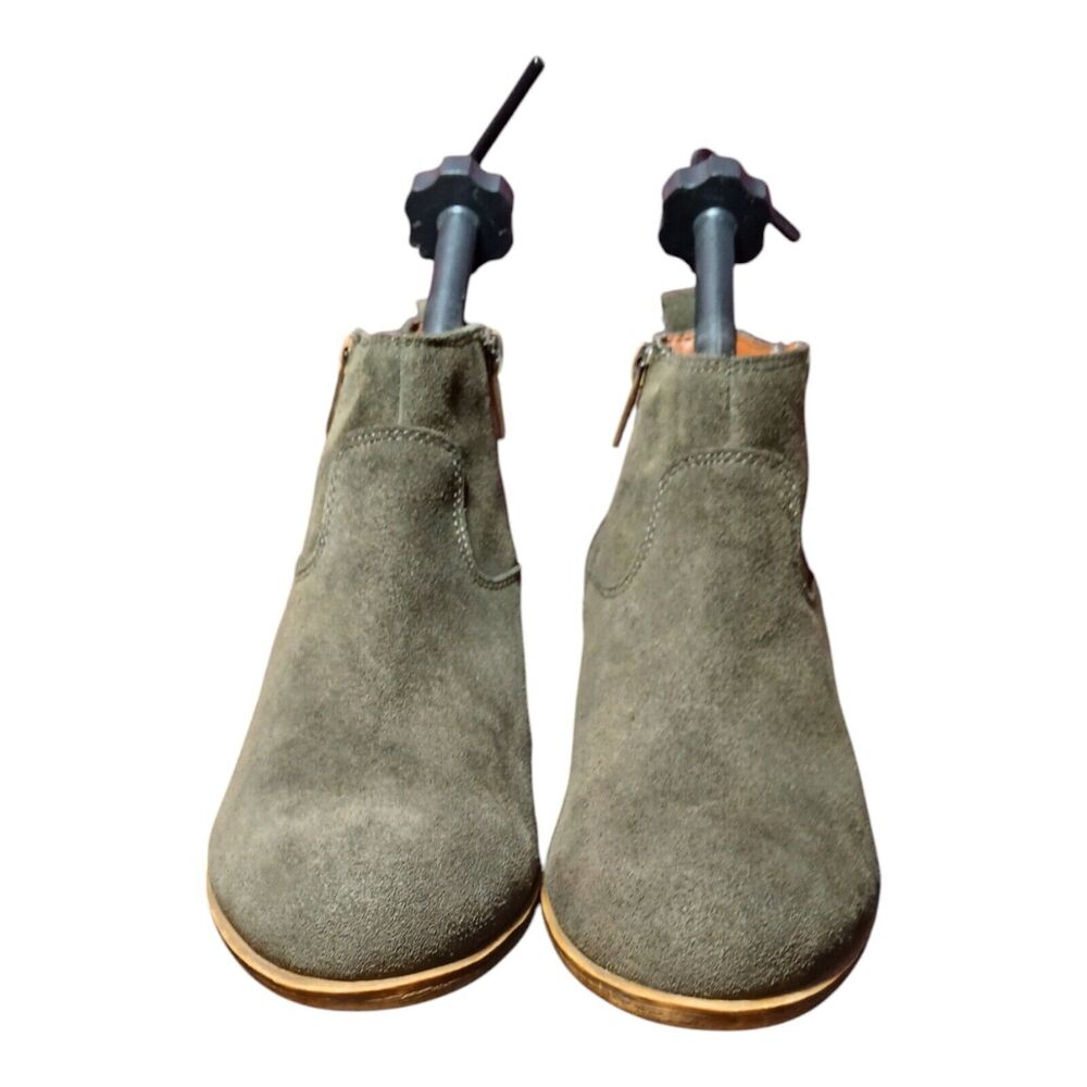 Lucky Brand Women's Betwixt Ankle Boots Green Suede Zip-Up Booties Size 9